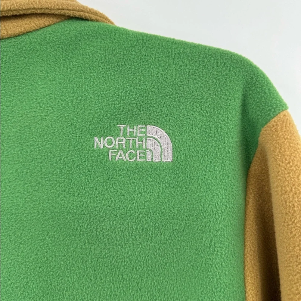 The North Face Green/Tan Fleece Jacket-Size Medium